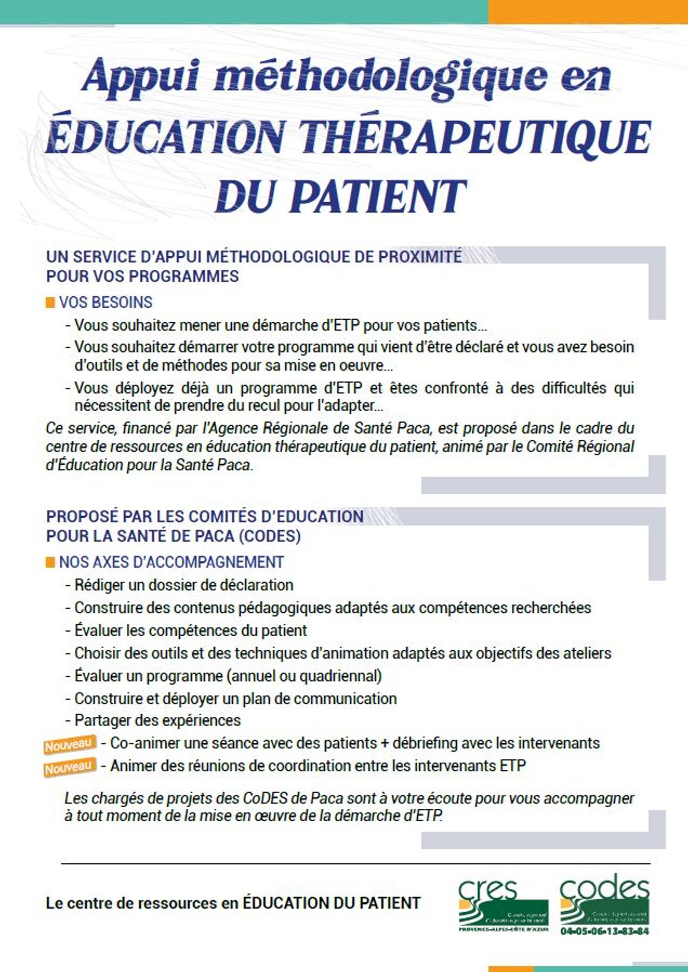 Conseil et accompagnement méthodologique en ETP