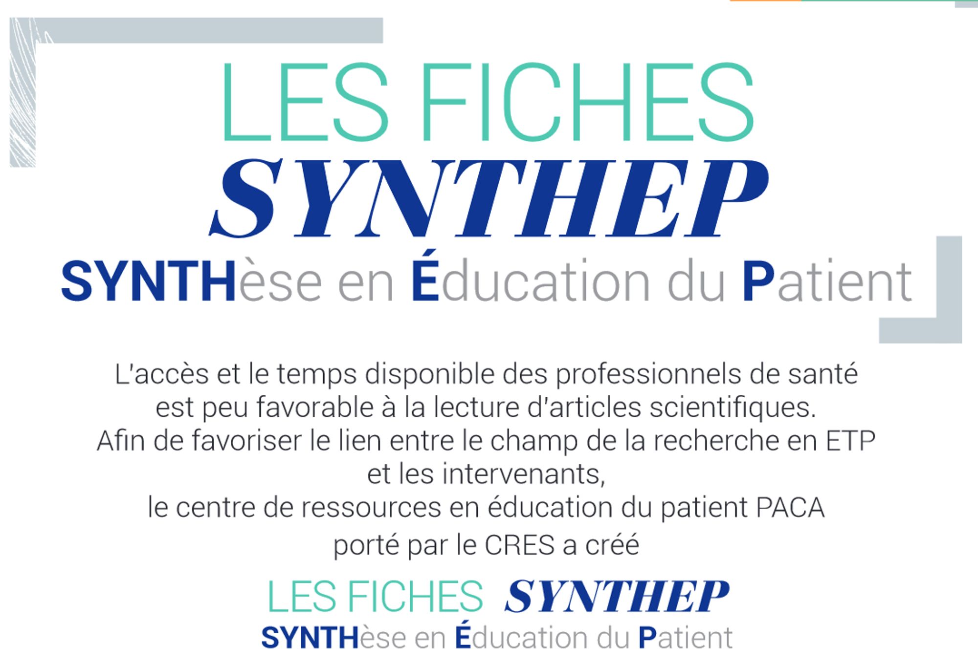 Les fiches Synthep