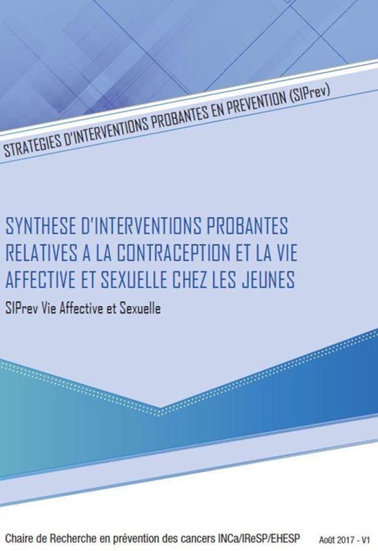 Synthèse d'interventions probantes relatives à la contraception et la vie affective et sexuelle chez les jeunes
