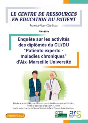 Enquête sur les activités des diplômés du CU/DU “Patients experts - maladies chroniques” d’Aix-Marseille Université