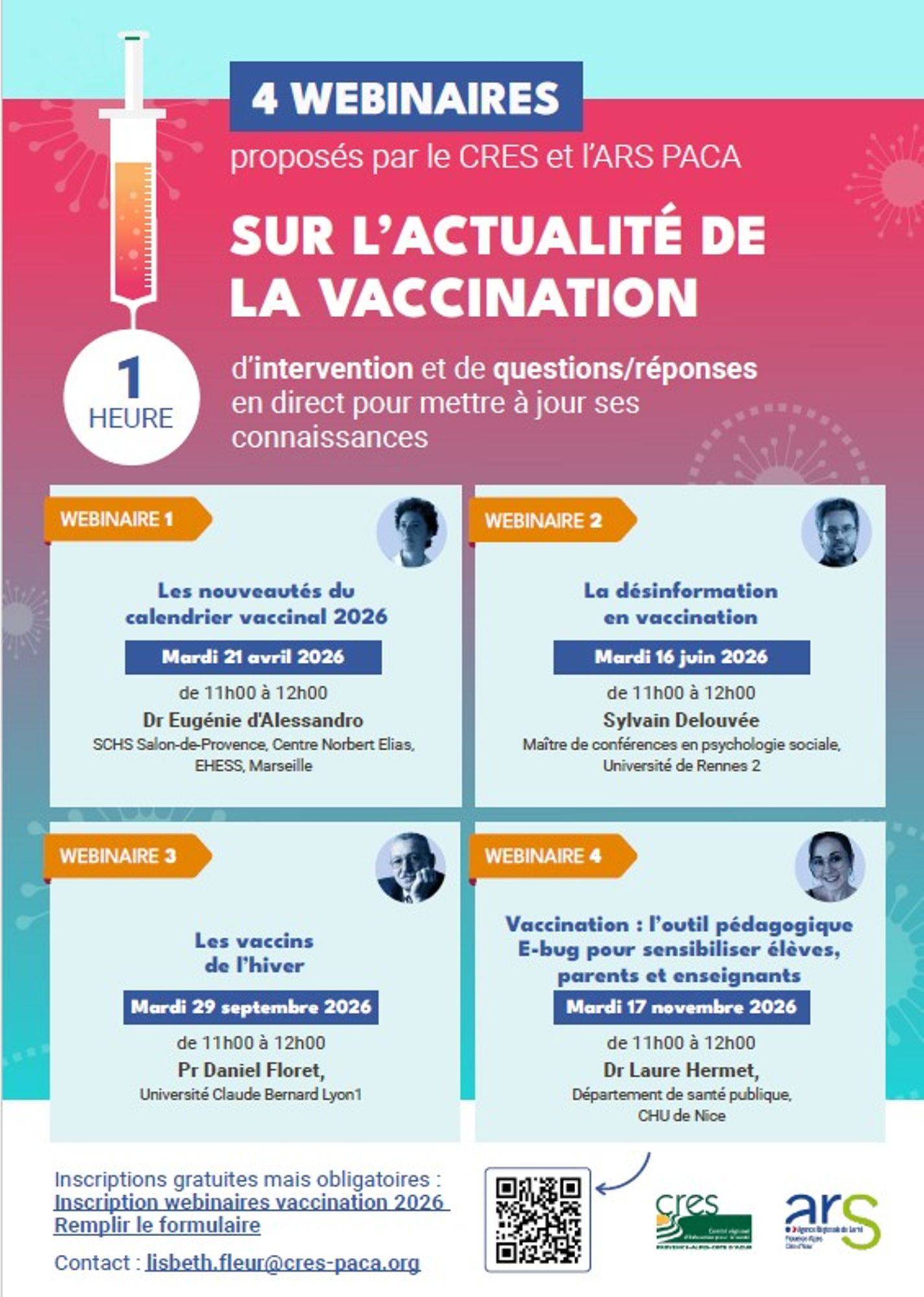  Actualité de la vaccination : 4 nouveaux webinaires en 2026 