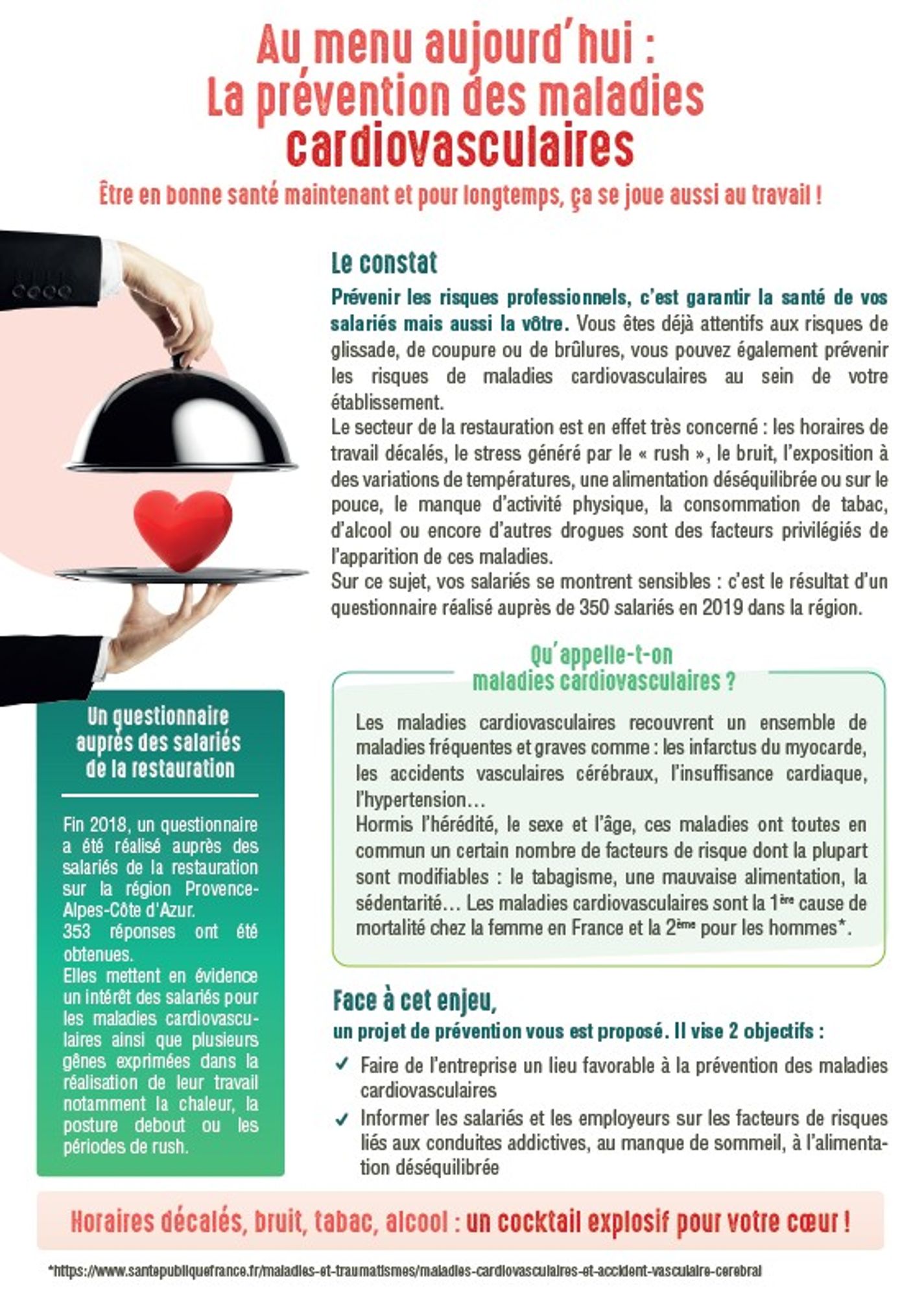 Maladies cardiovasculaires dans la restauration, un plaidoyer et un kit d'information pour mieux les prévenir 