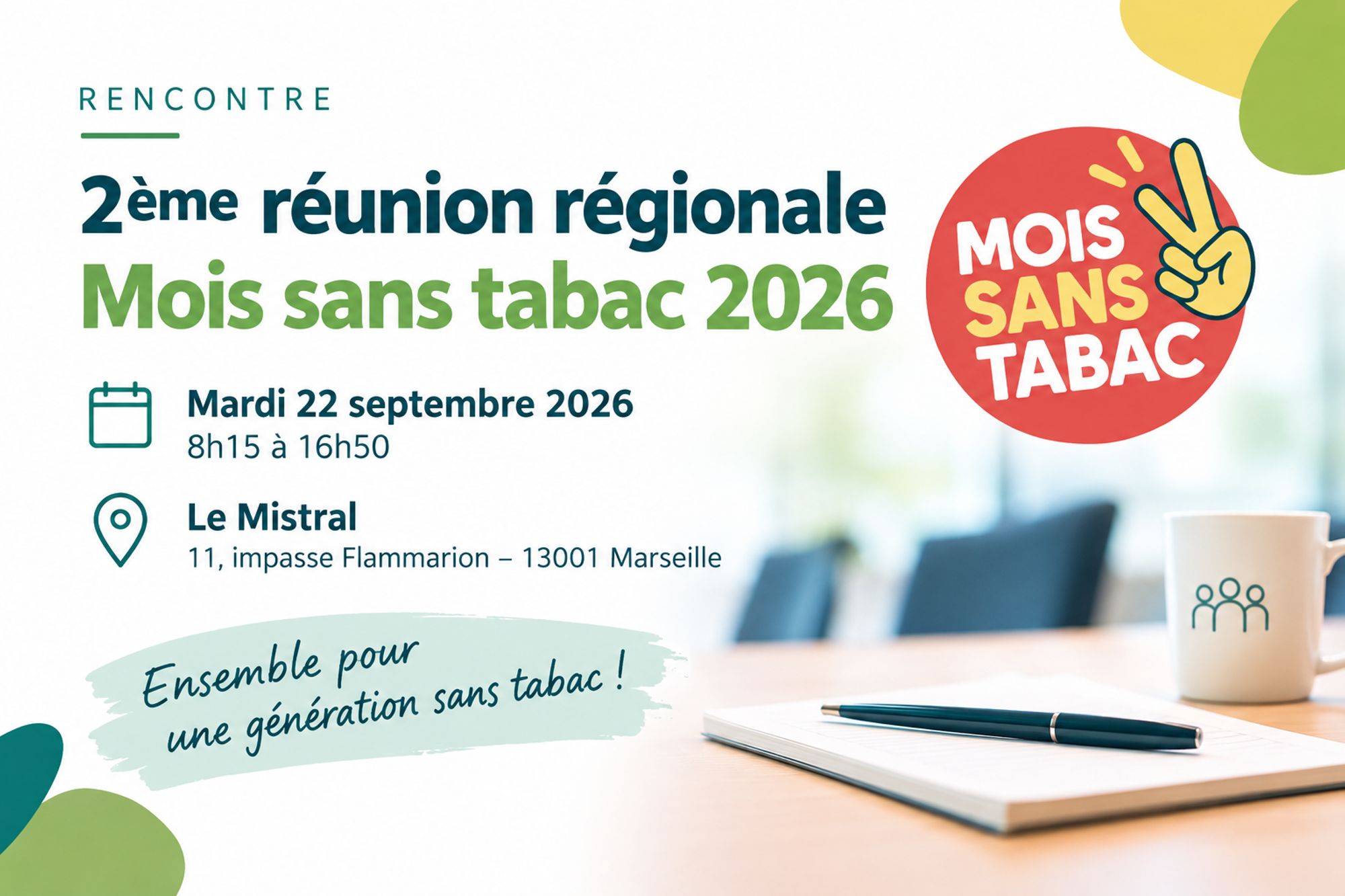 2ème réunion régionale Mois sans tabac 2026 : le 22 septembre en présentiel