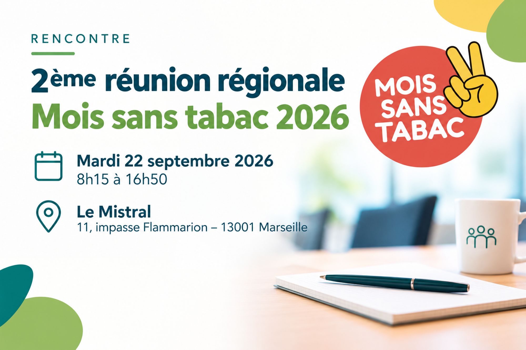 2ème réunion régionale Mois sans tabac 2026 : le 22 septembre en présentiel